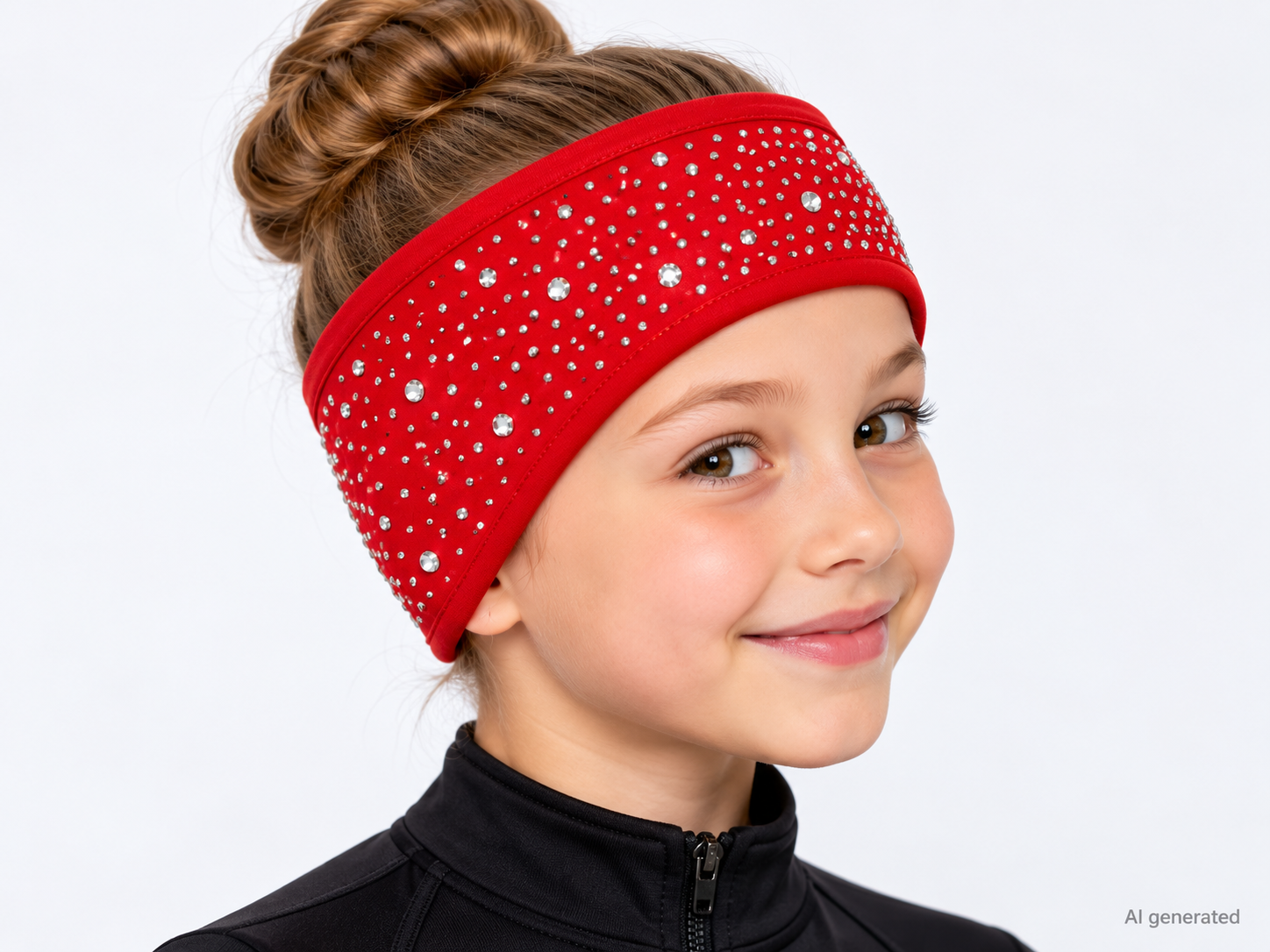 Smiling girl wearing a rhinestone headband